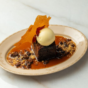 Date Cake with Ice Cream (G,N,D)