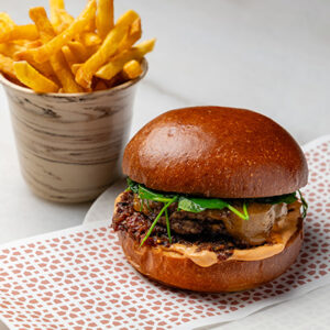 Beef Burger with Fries (G,D)