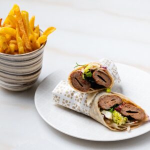 Kofta Wrap with Fries (G,D)