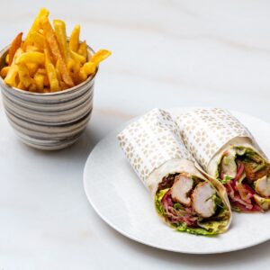 Grilled Chicken Pickle Wrap with Fries (G,D)