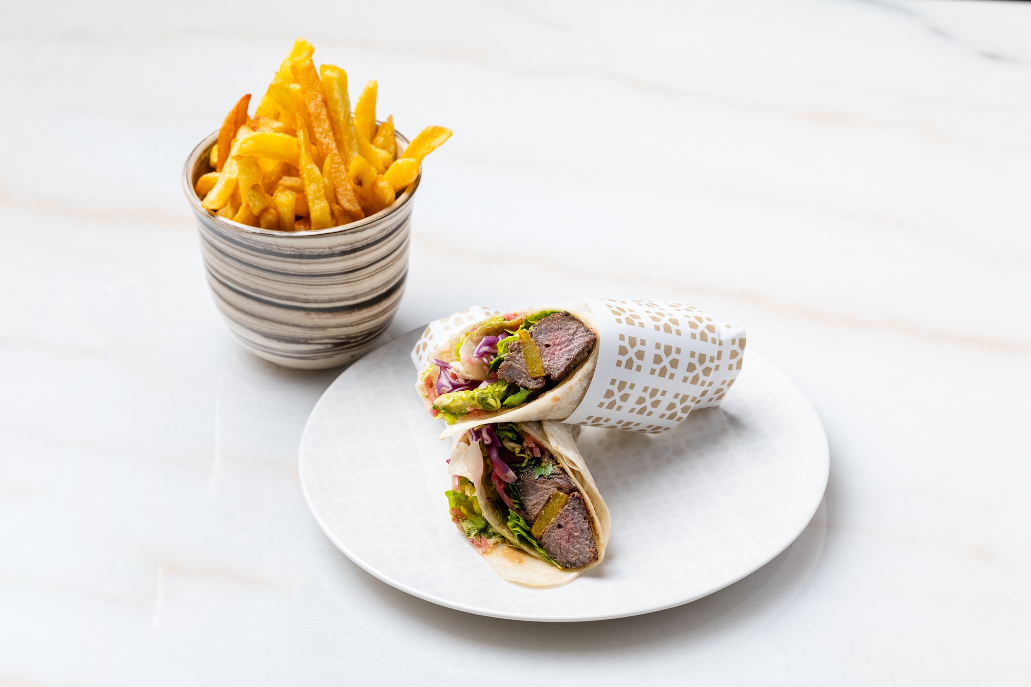 Black Loomi Kebab with Fries (G,D)