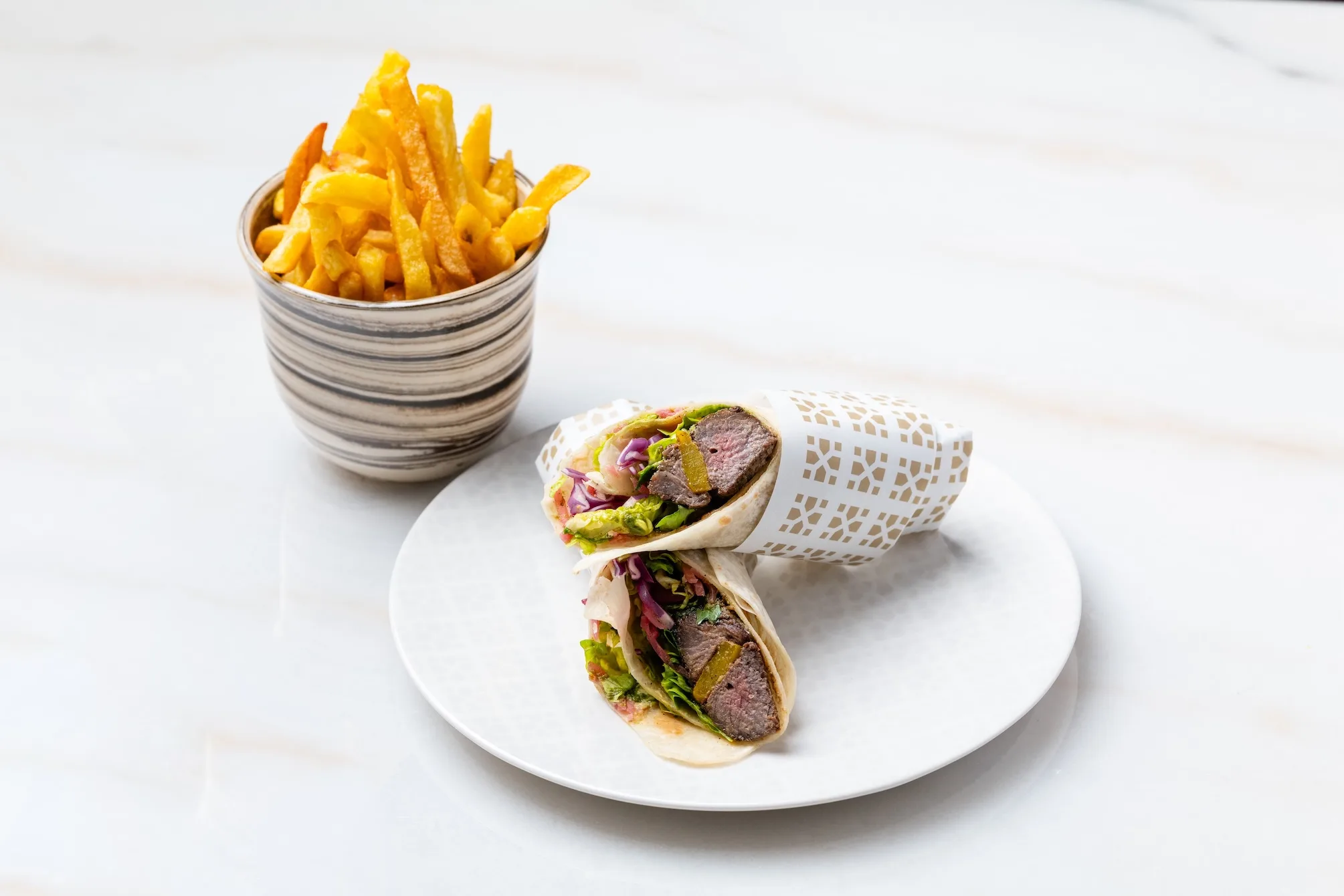 Black Loomi Kebab with Fries (G,D)